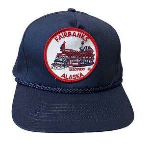 NEW Vintage Fairbanks Alaska Discovery III Headliners Navy Blue Snapback Hat Cap